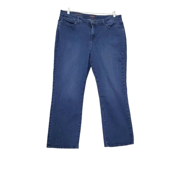NYDJ Marilyn Straight Lift x‎ Tuck Technology Jeans Dark Wash Ankle Plus Size 16 - Picture 1 of 7